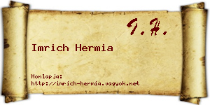 Imrich Hermia névjegykártya